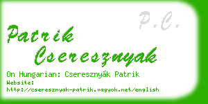 patrik cseresznyak business card